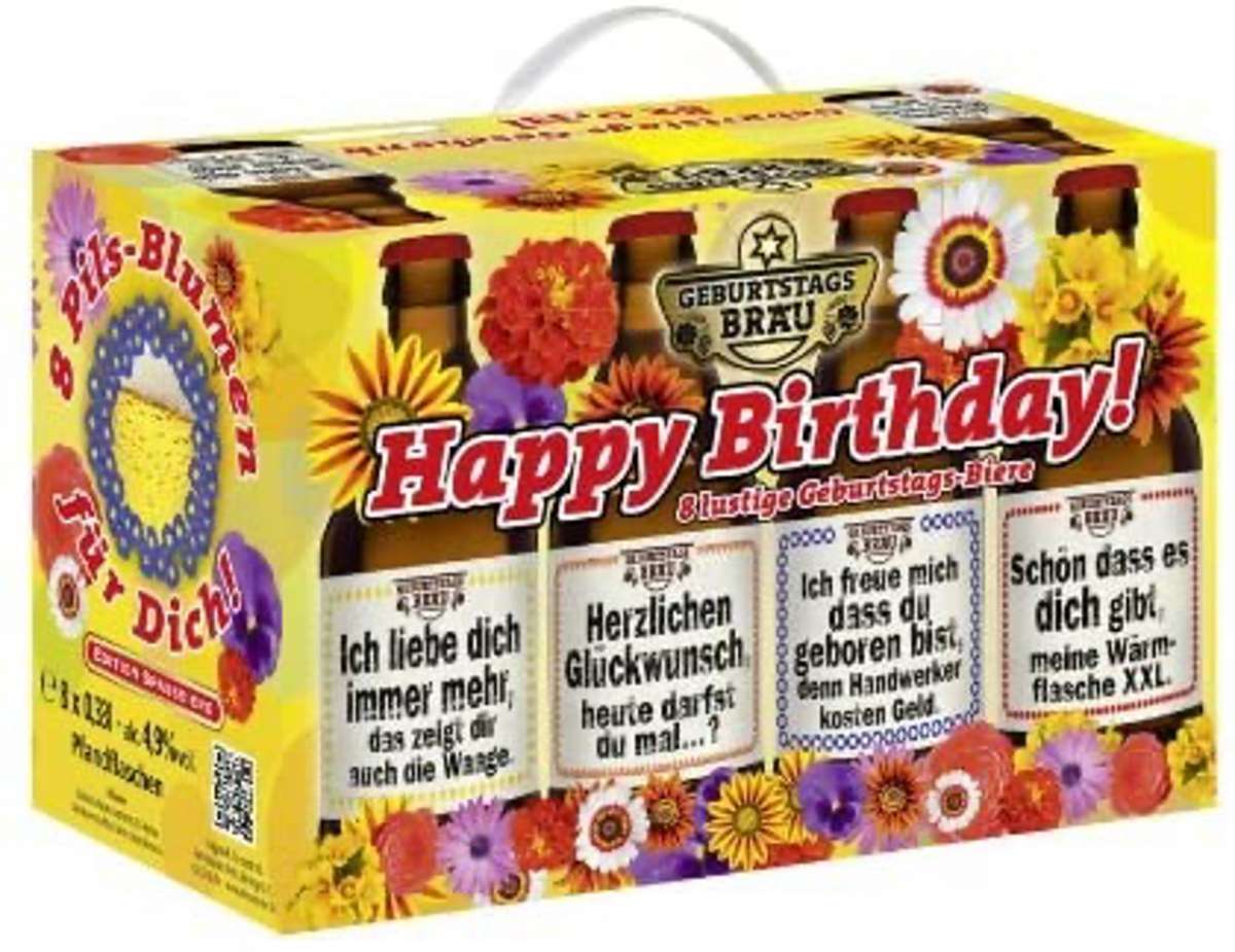 35+ Fussmatten mit coolen spruechen , Geburtstags Bier · Mit coolen Sprüchen auf den Etiketten