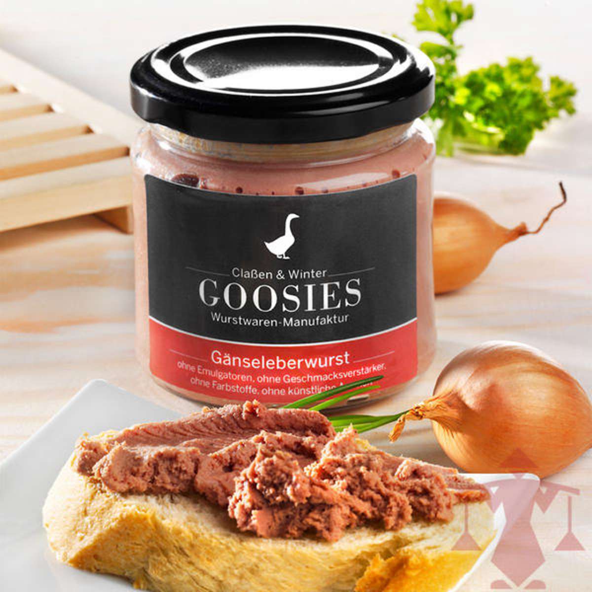 Goosies Gänseleberwurst · Gänseleberwurst ein leckeres Mitbringsel